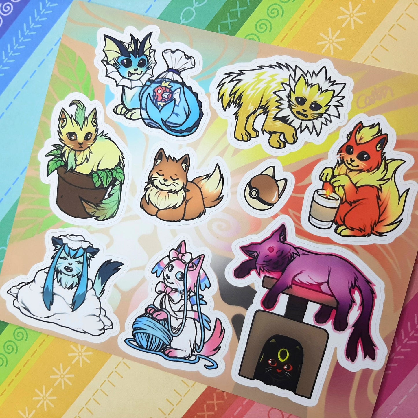 PKMN Cat Eevees Sticker sheet