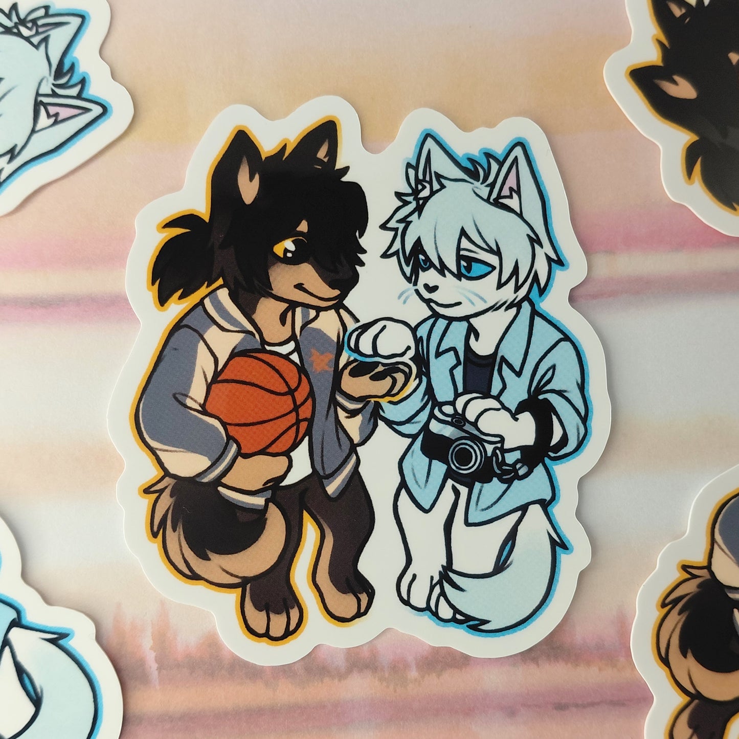 Link Click dog + cat sticker
