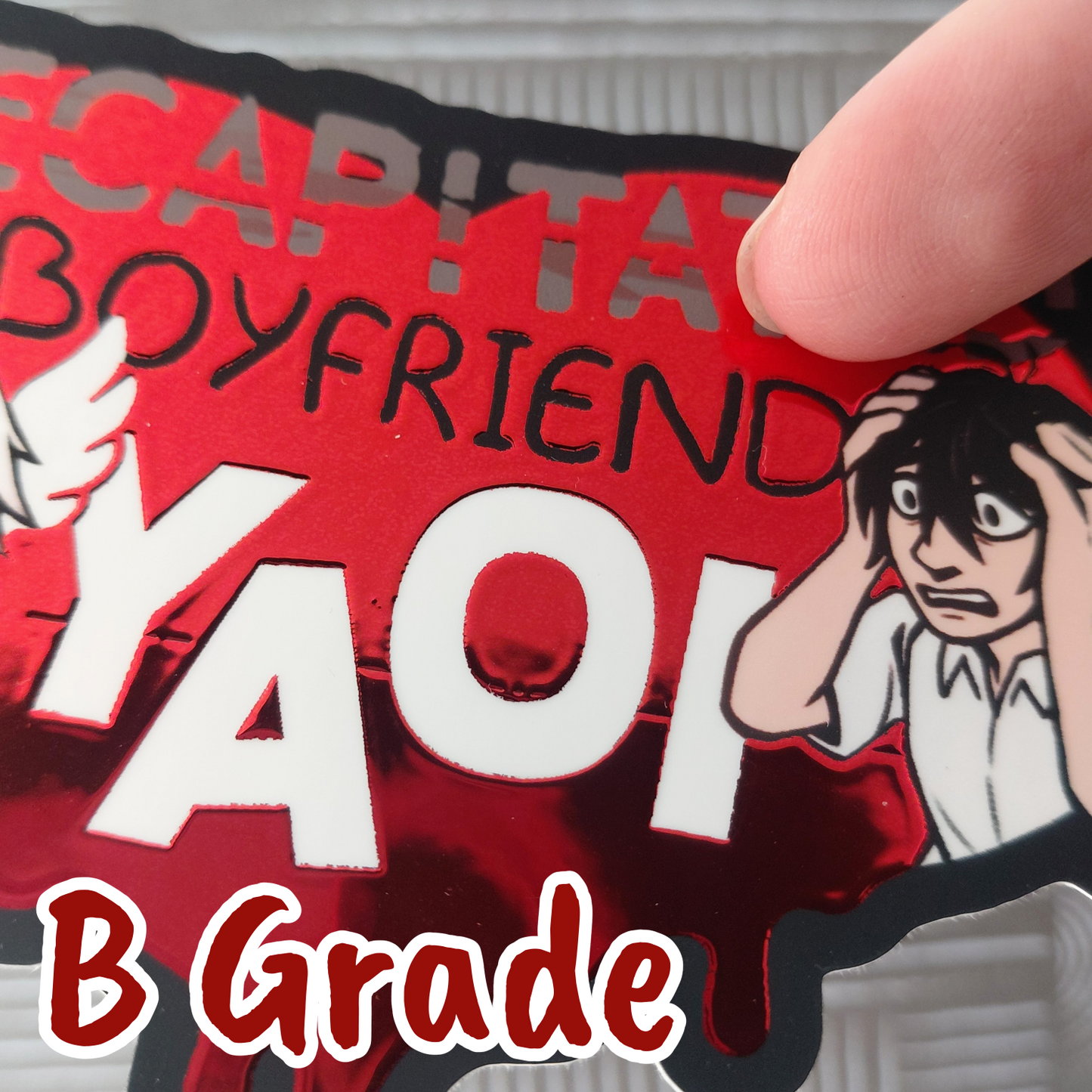 Cursed BL tropes foil sticker