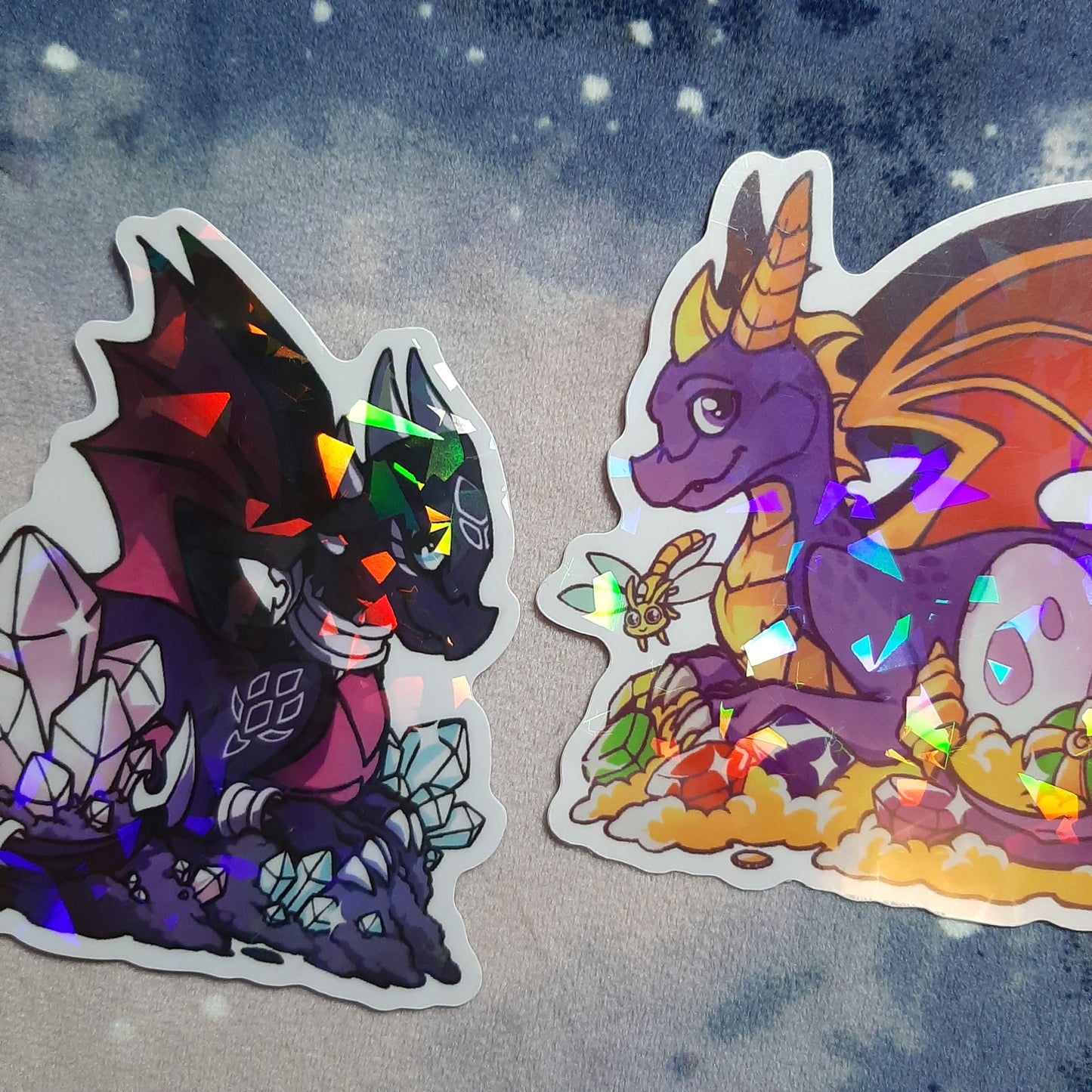 Spyro and Cynder Holographic Stickers