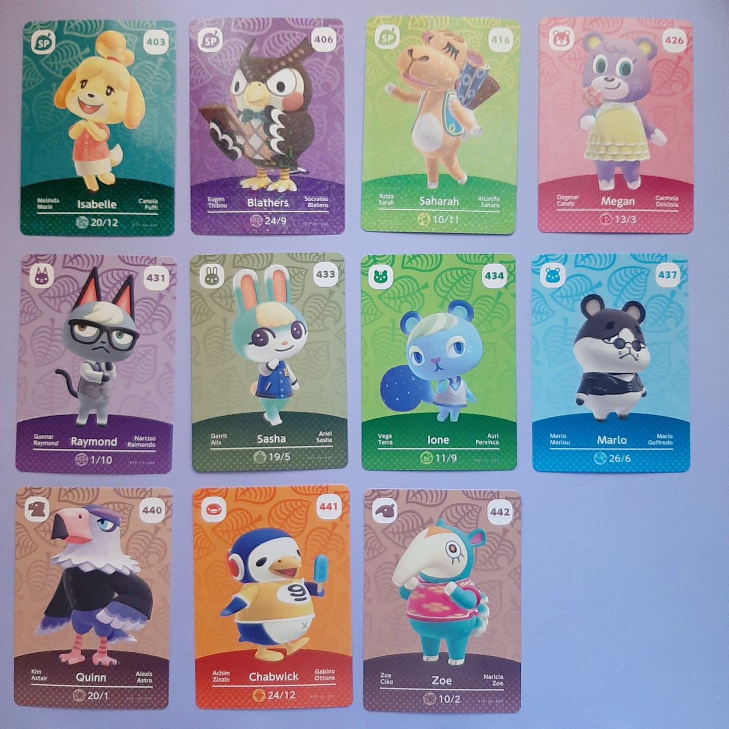 ACNH Cats Sticker sheet (Bonus Amiibo card!)