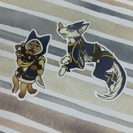 MonHun Palico and Palamute Stickers