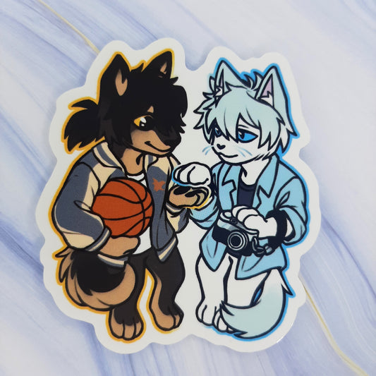Link Click dog + cat sticker