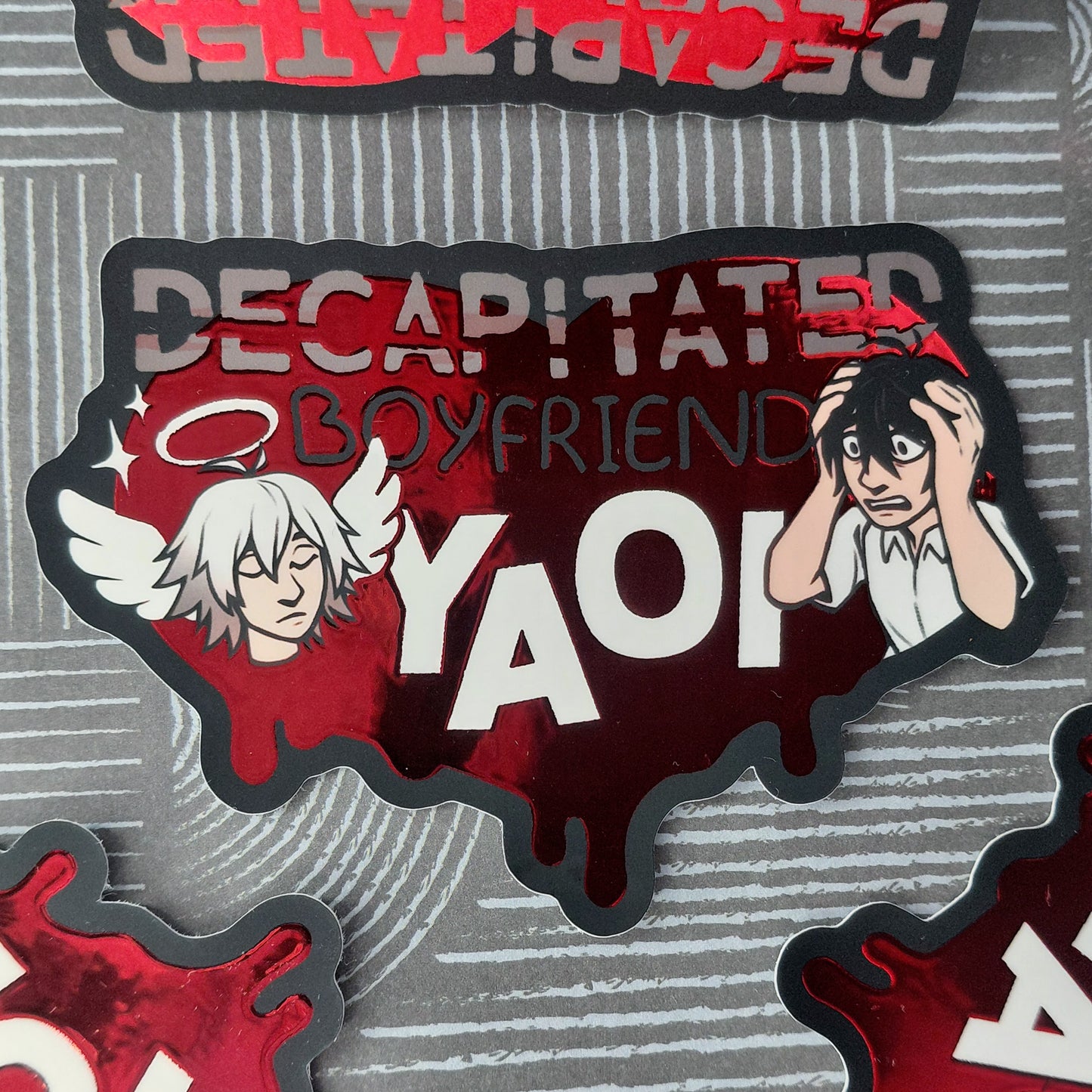 Cursed BL tropes foil sticker