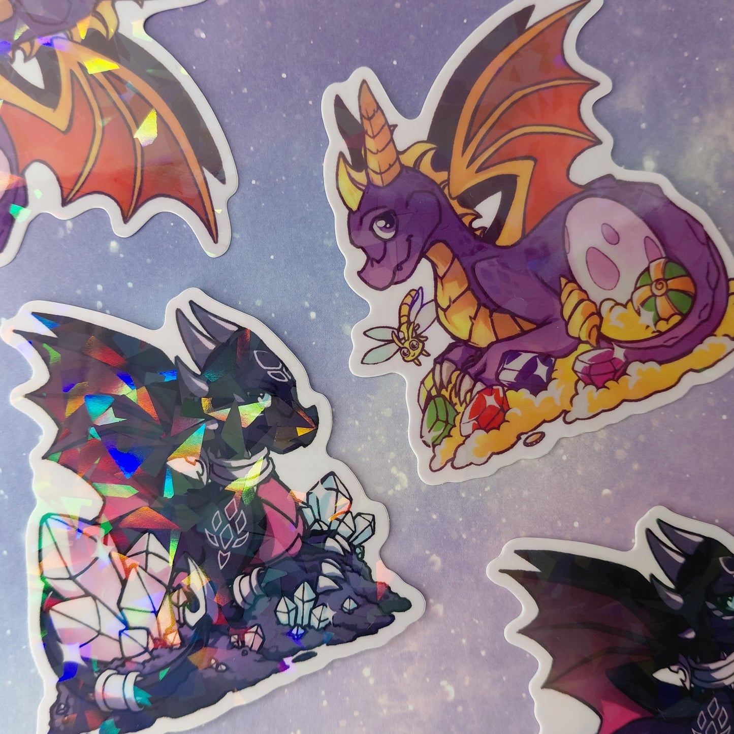 Spyro and Cynder Holographic Stickers