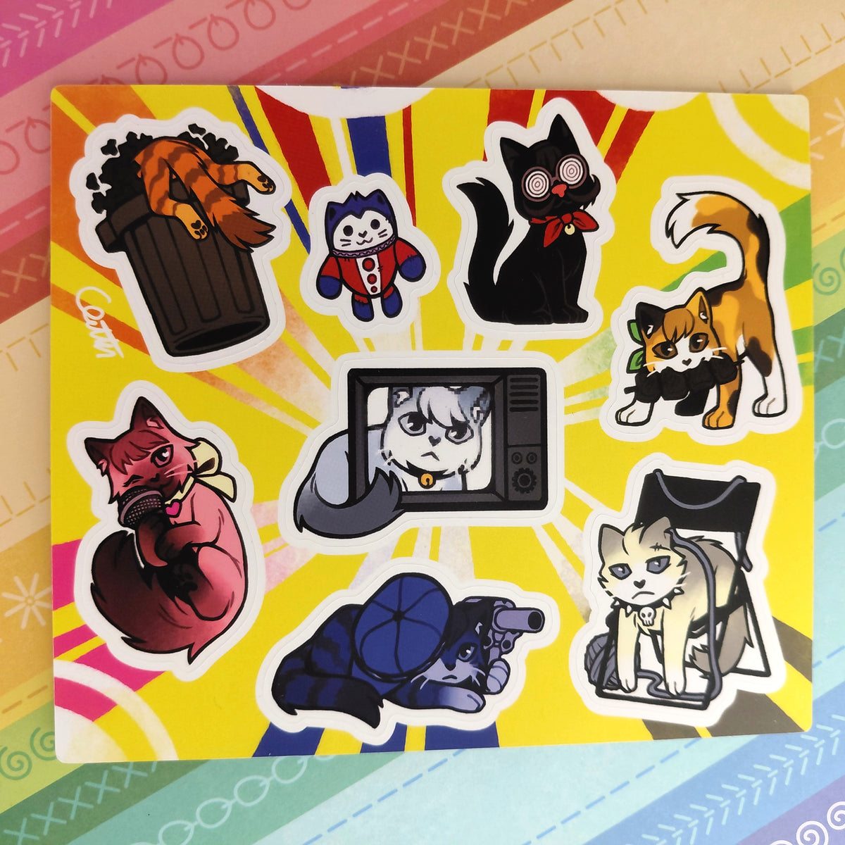 Persona 4 Cats Stickersheet
