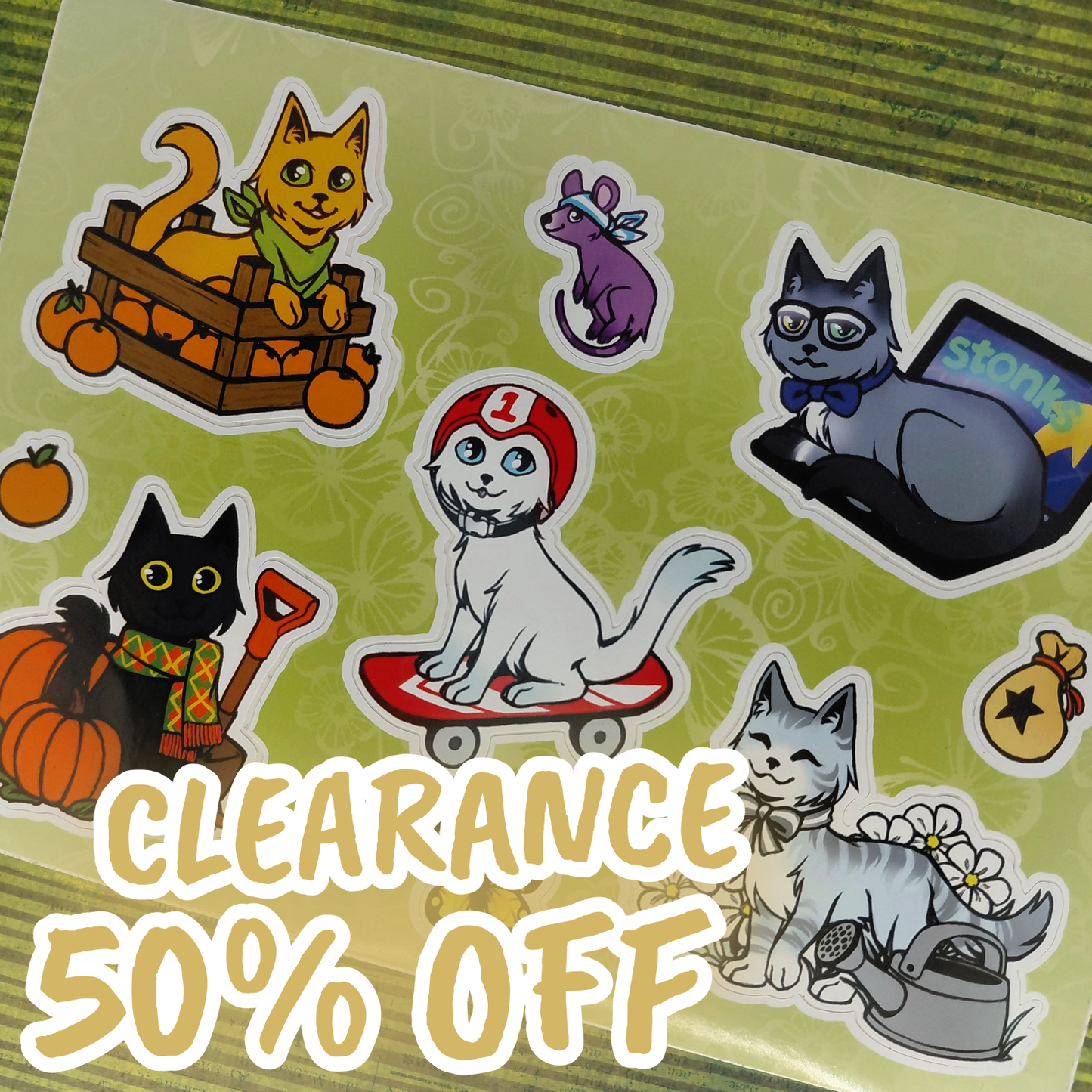[CLEARANCE - Free with $50NZD spend] ACNH Cats Sticker sheet