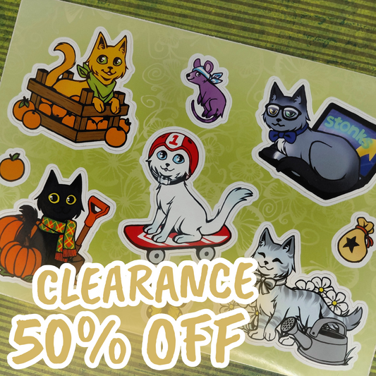 [CLEARANCE - Free with $50NZD spend] ACNH Cats Sticker sheet