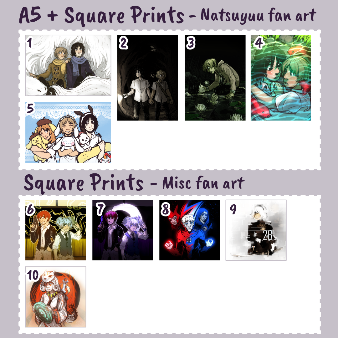 Prints A5 + Square size (20+ Designs)