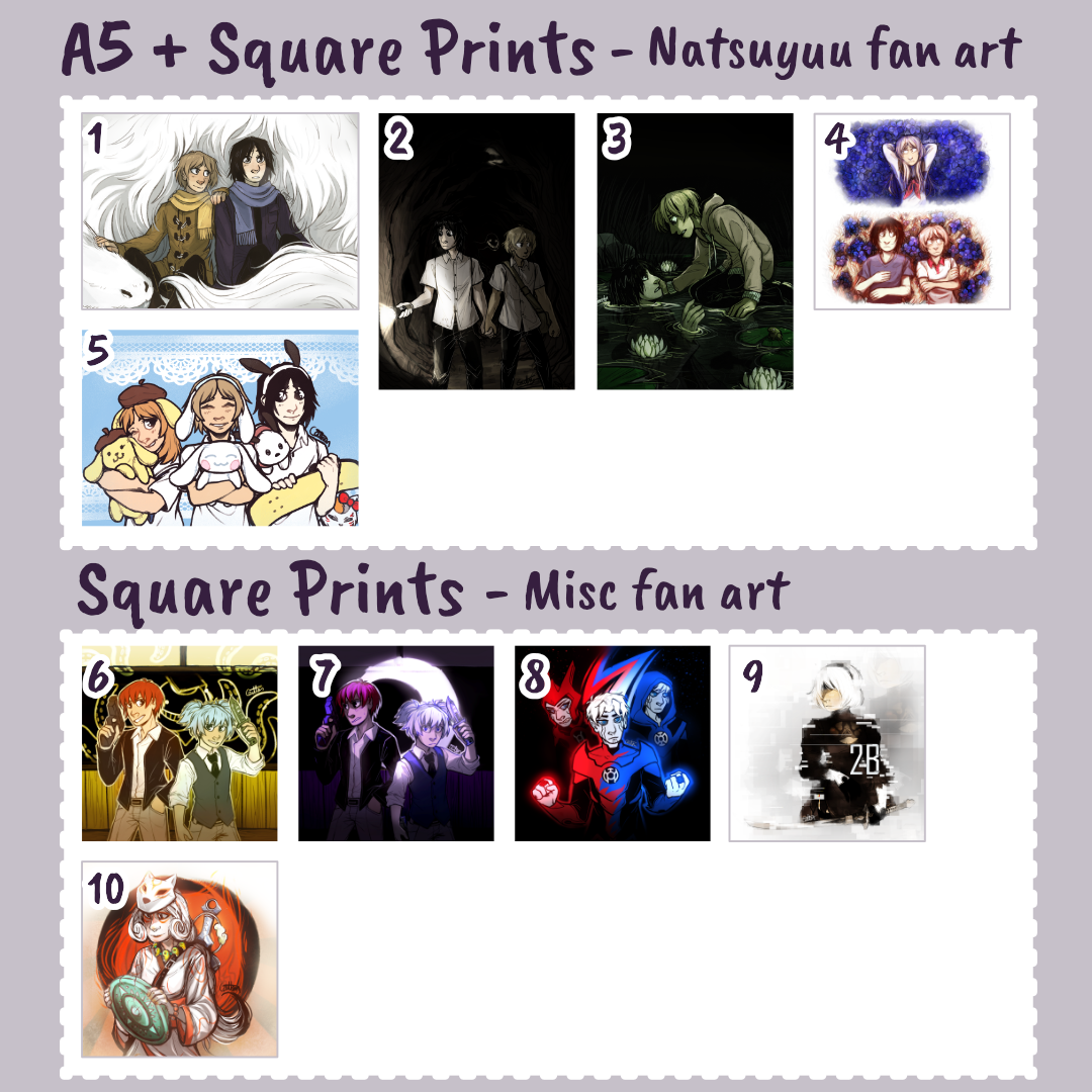 Prints A5 + Square size (20+ Designs)