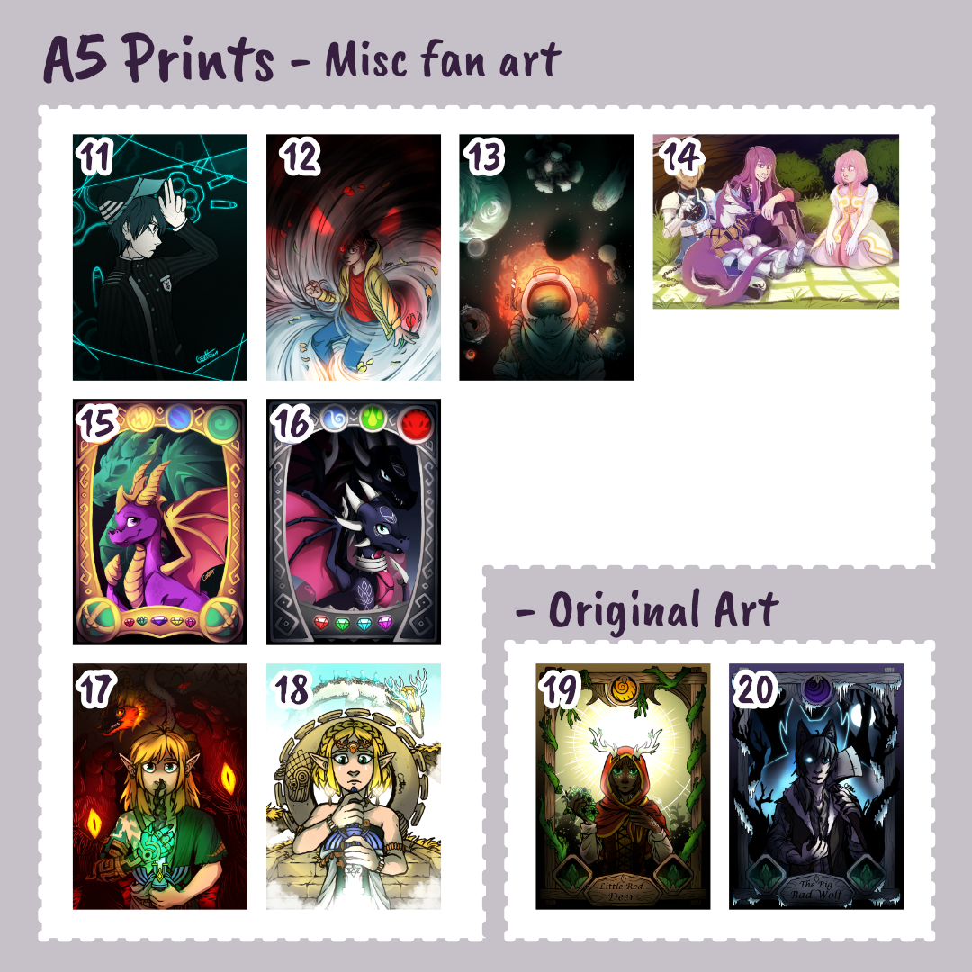 Prints A5 + Square size (20+ Designs)