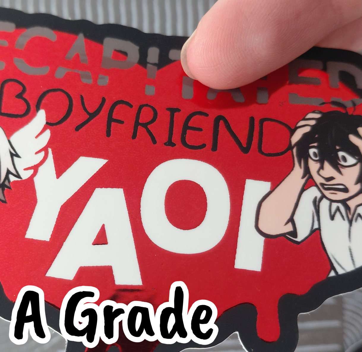 Cursed BL tropes foil sticker